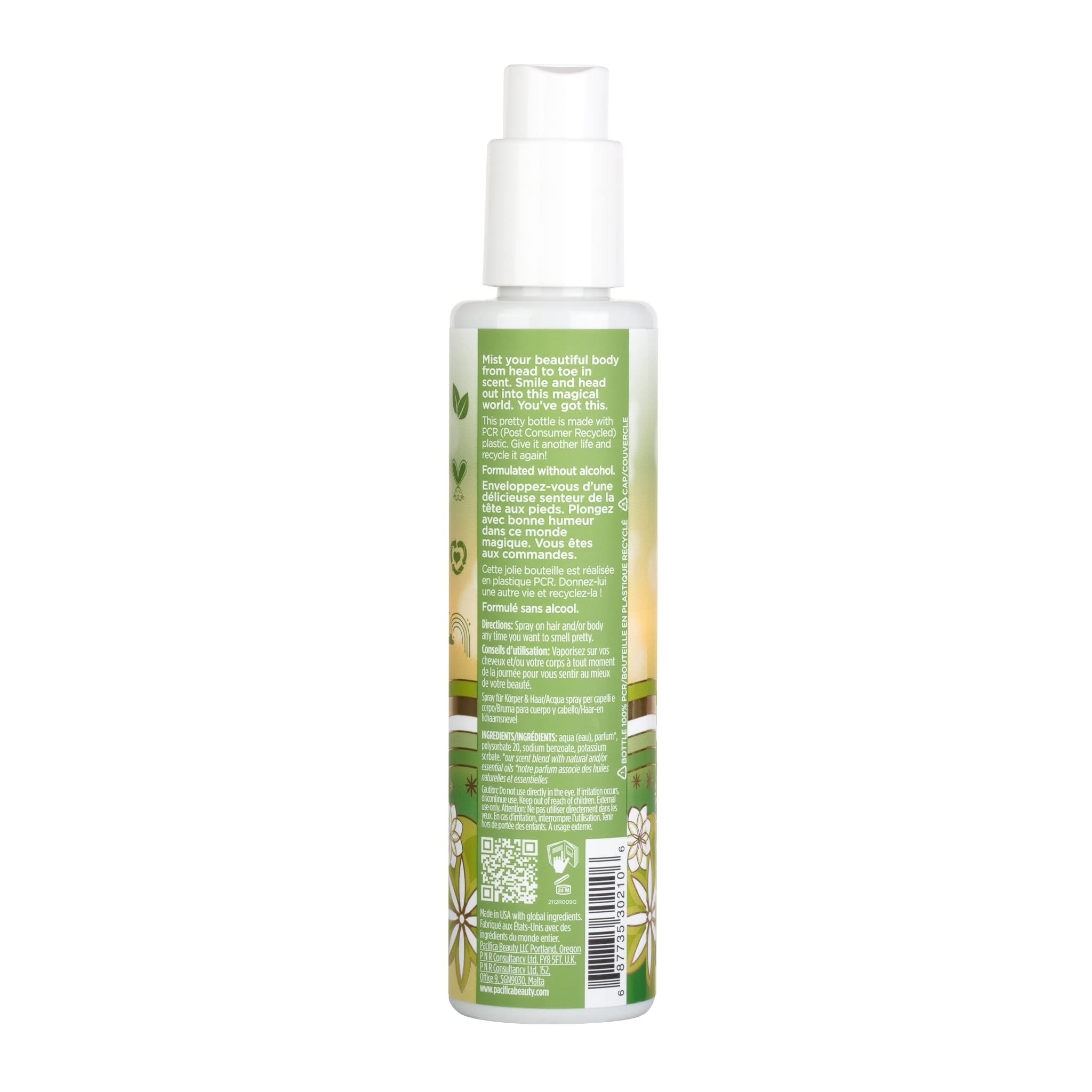 Pacifica Beauty Perfumed Hair & Body Mist, Tahititan Gardenia, 6 Fluid Ounce
